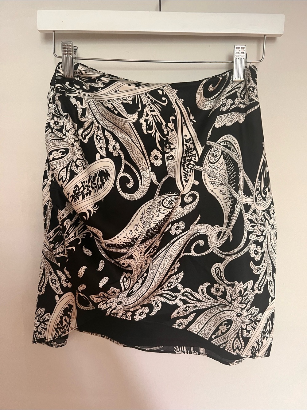 VICI Black and Cream Paisley Mini Skirt